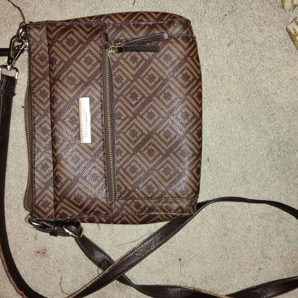 Liz Claiborne Geometric Brown Messenger Bag